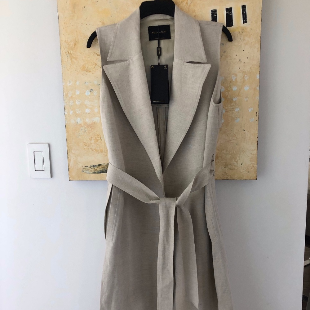 Massimo Tutti natural linen long coat vest